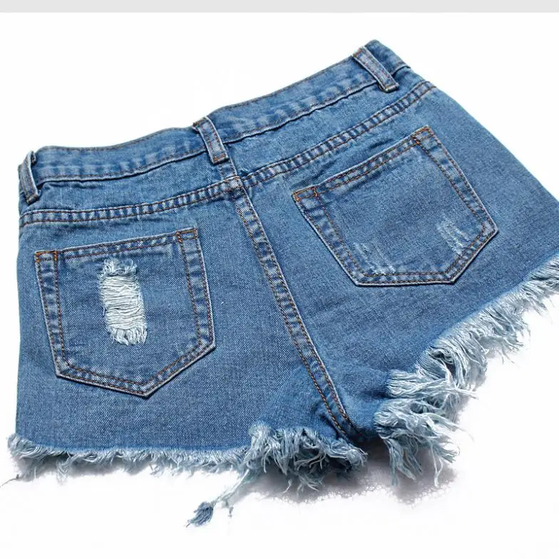 Скидка на весенне-осенний период, с дырками и кисточками, с ультракороткой талией, разорванная джинсовая ткань модные шорты