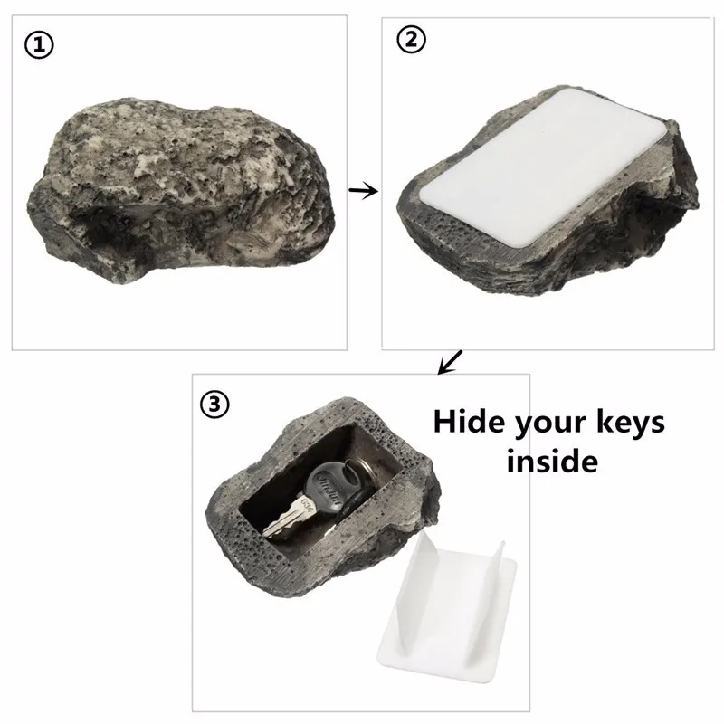 Коробка для ключей Rock Hide In Stone безопасный Чехол для хранения дома открытый поддельный камень держатель садовый орнамент 6x8x3cm