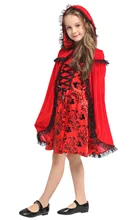 Children’s Halloween Girls fancy dress little red cosplay costume children Red Cloak Red Dress costume clothing