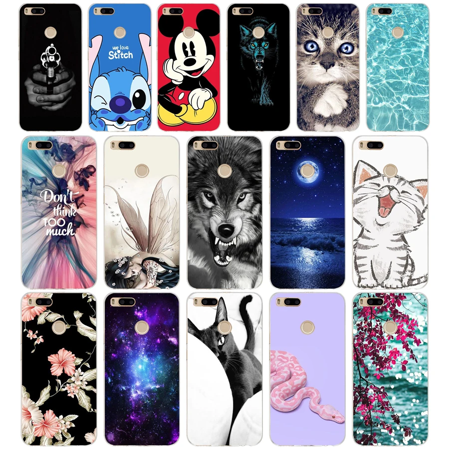 P silicone Cover For Xiaomi MI A1 Case Full Protection Soft tpu Back Phone Cases Xiomi bumper Coque | Мобильные телефоны и