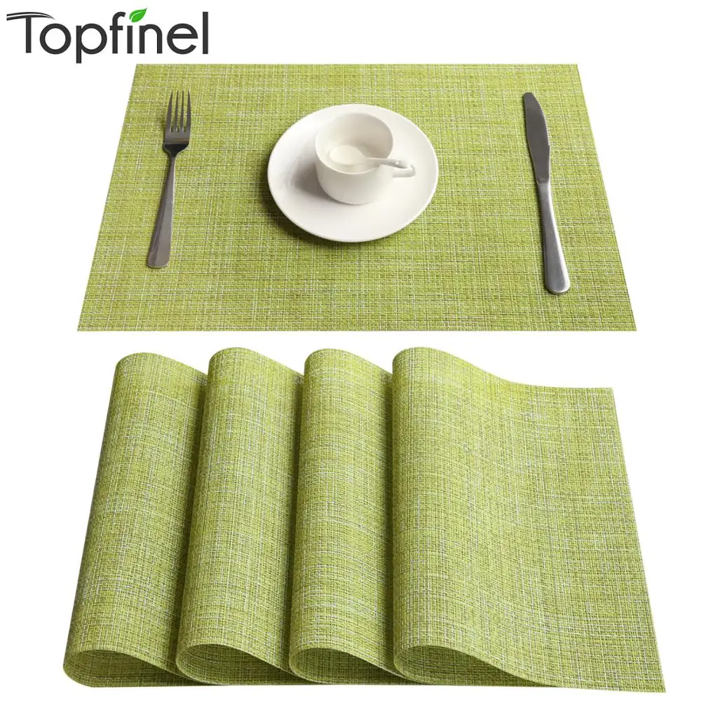 

Topfinel 8pcs/lot PVC Place mat Kitchen Dining Table Mat Set for Doilies Cup Mat Coaster Water Proof Table Cloth Pad Table Mat