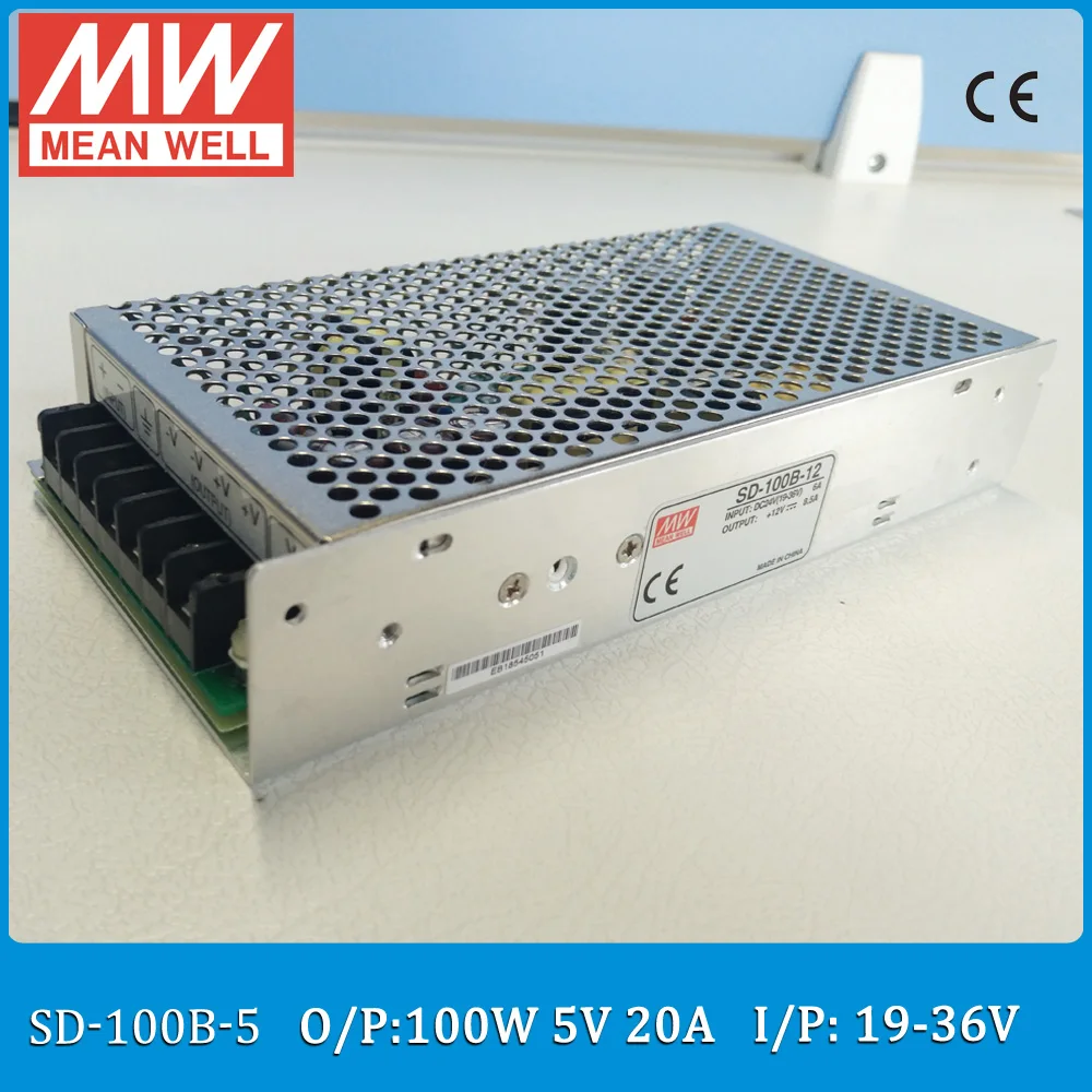 

Оригинал MEAN WELL SD-100B-5 одиночный выход 100 Вт 20A 5VDC вход 19 ~ 36VDC источник питания закрытого типа meanwell DC-DC конвертер