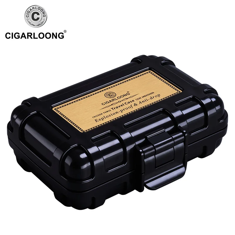 Многофункциональная коробка для портсигар инструменты Зажигалка для сигар резак для путешествий портативная коробка CA-0017 - Цвет: Черный