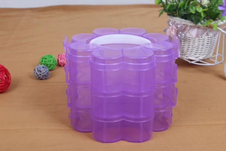 Многофункциональный 3-Слои коробка для хранения съемные Дизайн свет и Портативный инструмент случае удобный для хранения Tool Box - Цвет: Purple