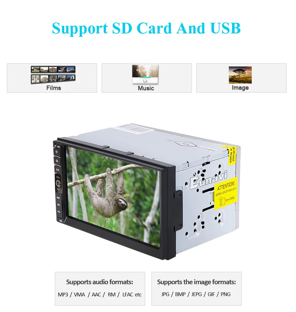 Excellent Eunavi 2 DIN Car radio / GPS / MP3 / mp5 / usb / sd / player Bluetooth Handsfree Rearview after Touch screen hd system Radio BT 15 Excellent Eunavi 2 DIN Car radio / GPS / MP3 / mp5 / usb / sd / player Bluetooth Handsfree Rearview after Touch screen hd system Radio BT 15