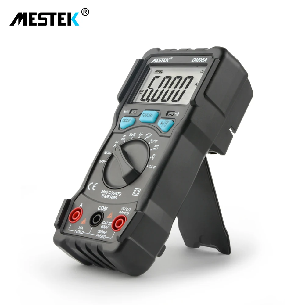 MESTEK Высокоточный мультиметр DM90A 6000 отсчетов Автоматический диапазон электрик цифровой измеритель напряжения светильник-вспышка