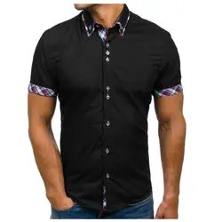 270092 RUIKE мужской рубашка с короткими рукавами Повседневная Camisa Masculina размеры XXXL