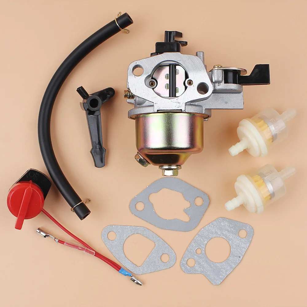 Carburetor Carb Gasket Kill Switch Fuel Hose Filter Set Fit Honda GX160