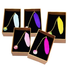 1 шт. оригинальные перьевые закладки с сушеными цветами стеклянный шар цветок подарок в коробке подарок на день рождения