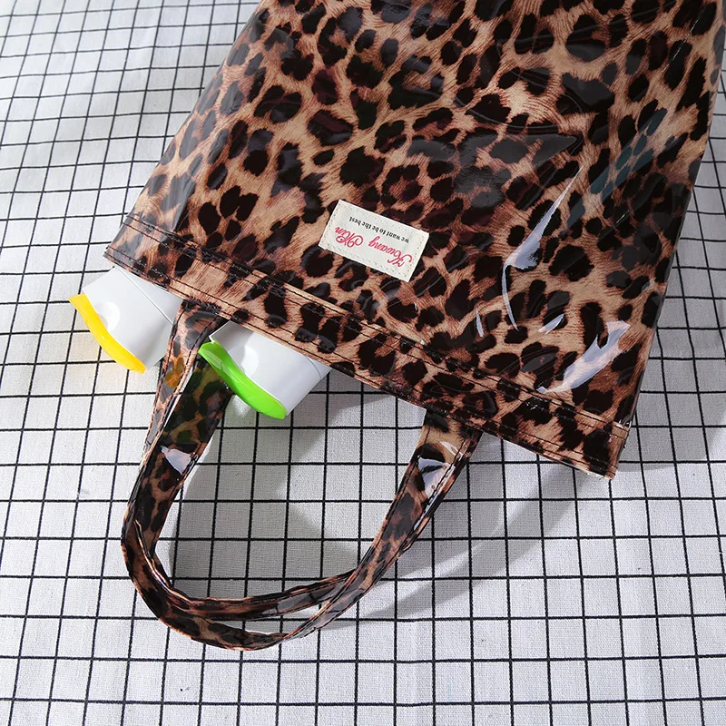 Сумка для покупок из хлопка, женская сумка-Органайзер, Большая вместительная Эко сумка для студентов, сумки для хранения, с милым леопардовым принтом