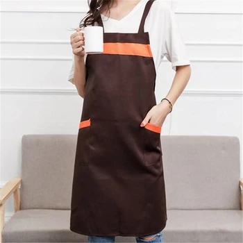 

Cooking Waterproof Polyester Apron Coffee Shop And Hairdresser Sleeveless Work Apron Bib Cooking Clothing Antifouling Aprons