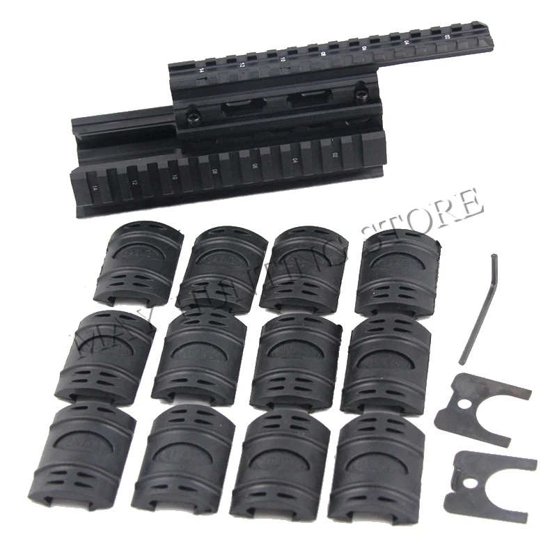 Высокое качество алюминиевый Тактический 7 62x39 Quad Rail Handguard Mount AK черный с