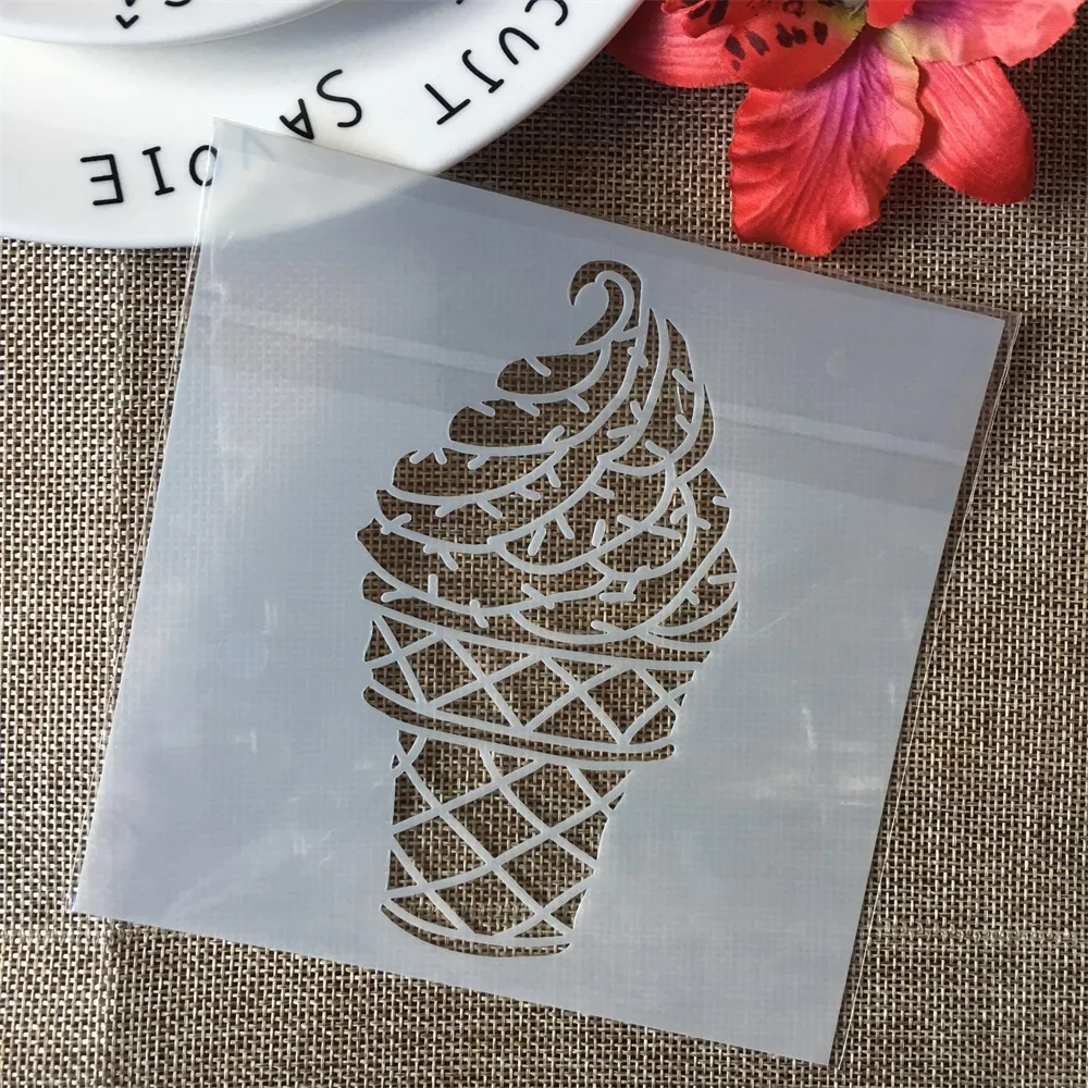 

5" Ice Cream Sweet DIY Layering Stencils Wall Painting Scrapbook Coloring Embossing Album Decorative Paper Card Template