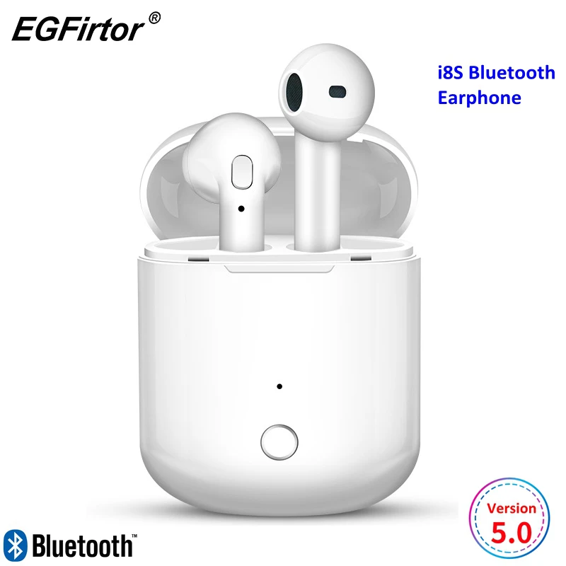 

I8S Portable Wireless Bluetooth Headset In-Ear Music Earbuds Stereo Bluetooth Earphone With Mic Charging Box For All Smart Phone