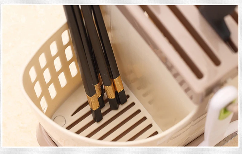 LIYIMENG Kitchen Tableware Draining Rack Chopsticks Spoon Fork Storage Box Cutlery Holder Detachable Drainer StrainerB4