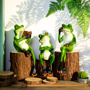 

Cute Animal Frog Sculpture Animal Resin Statues Home Decoration Frog Crafts Home Office Living Room Decoration Kids Best Gifts