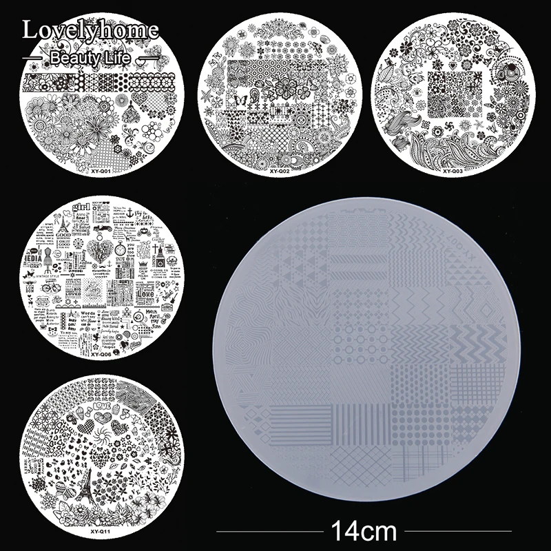1 шт большой размер круглые акриловые пластины для штамповки ногтей ясные штампы шаблоны легко подобрать изображение передача Гель-лак маникюр