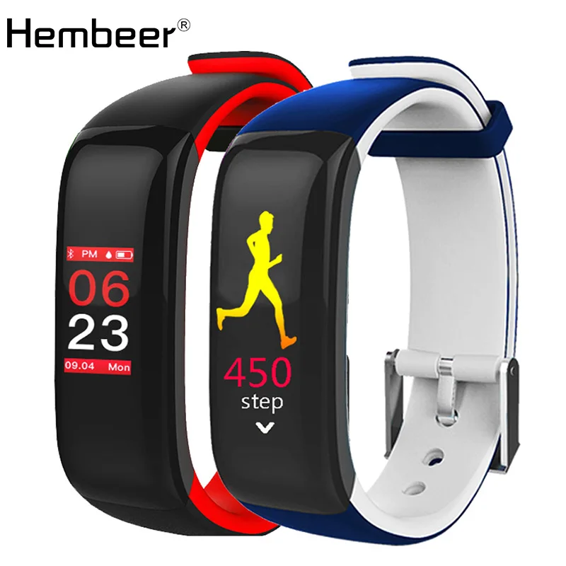 

Hembeer H1 Plus Smart Bracelet Most Accurate Heart Rate Monitor Blood Pressure Fitness Clock Colorful Touch Screen pk fitbits
