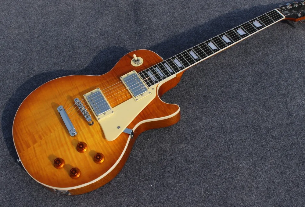 

high quality 1959 R9 honey Burst Style Standard Electric Guitar with eboney fingerboard and frets end binding guitarra