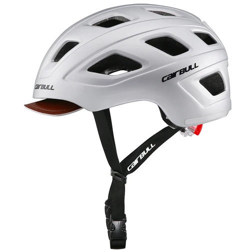 Городской полезный велосипед шлем для горного велосипеда шлем съемный козырек/светодиодный задний фонарь для мужчин/женщин/Детский скейтборд защитный шлем - Цвет: Silvery