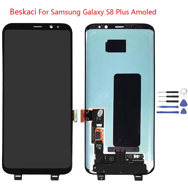 Beskaci Super Amoled для samsung Galaxy S8 плюс G955 G955F Экран Замена ЖК дисплей Дисплей Touch Панель с