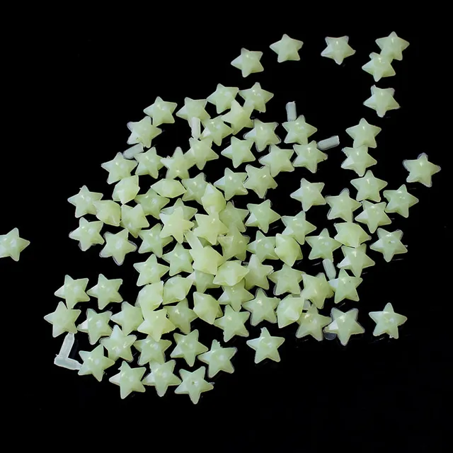 200pcs/set DIY 3D Shine Stars Glow In The Dark Luminous Fluorescent Plastic Wall Stickers for Living Home Decoration WYQ 2