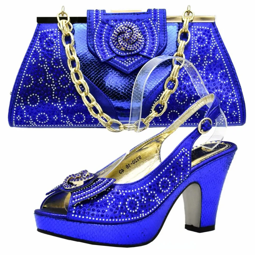 royal blue sandals and bag