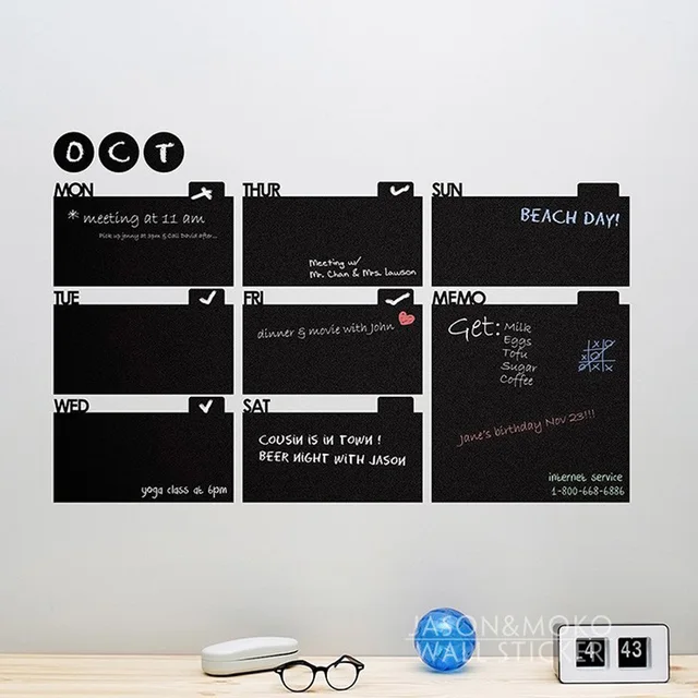 Diy Chalkboard Wall Calendar Week Month Reminder Organizer Memo Diy Chalkboard Wall Calendar Week Month Reminder Organizer Memo Stickers Home Office Decoration Decal Wallpaper