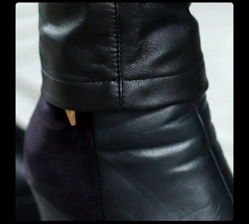 Черные брюки из натуральной кожи, овечья кожа, узкие брюки, брюки, женские брюки, LT800
