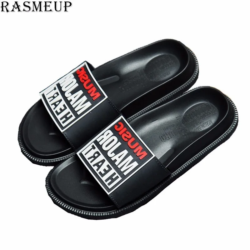 

RASMEUP Women's Slides 2018 Fashion Summer Letter Women Beach Slippers Platform Woman Shoes Casual Outside Ladies Flip Flops