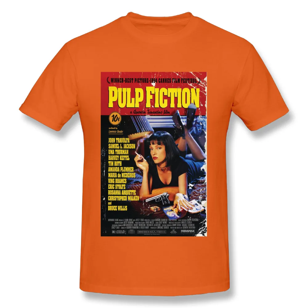 Новое поступление, футболка для мужчин, модная уличная футболка с классическим фильмом - Цвет: Оранжевый