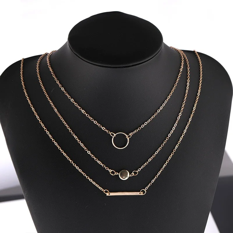 

2019 New Fashion Multi Layer Long Necklace Women Tassel Necklace Charm Bar Metal Chain Necklace for Women Jewelry Accessories