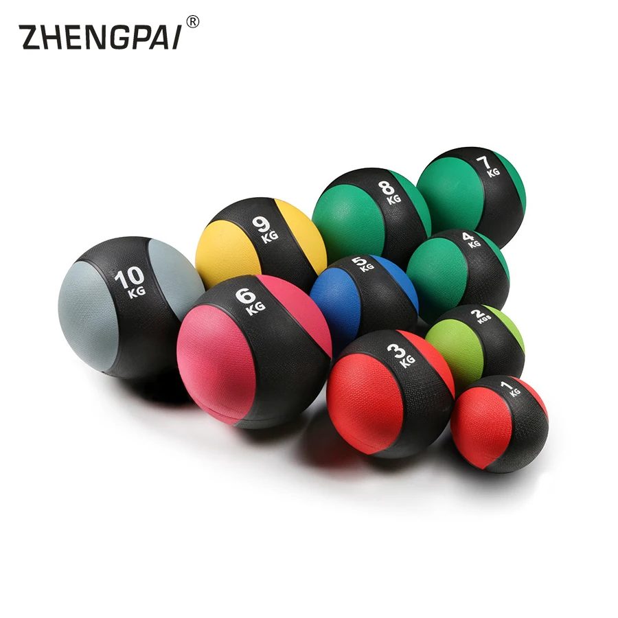 ZHENGPAI 1KG Fitness Muscle Driver Rubber Workout Medicine Ball Gym