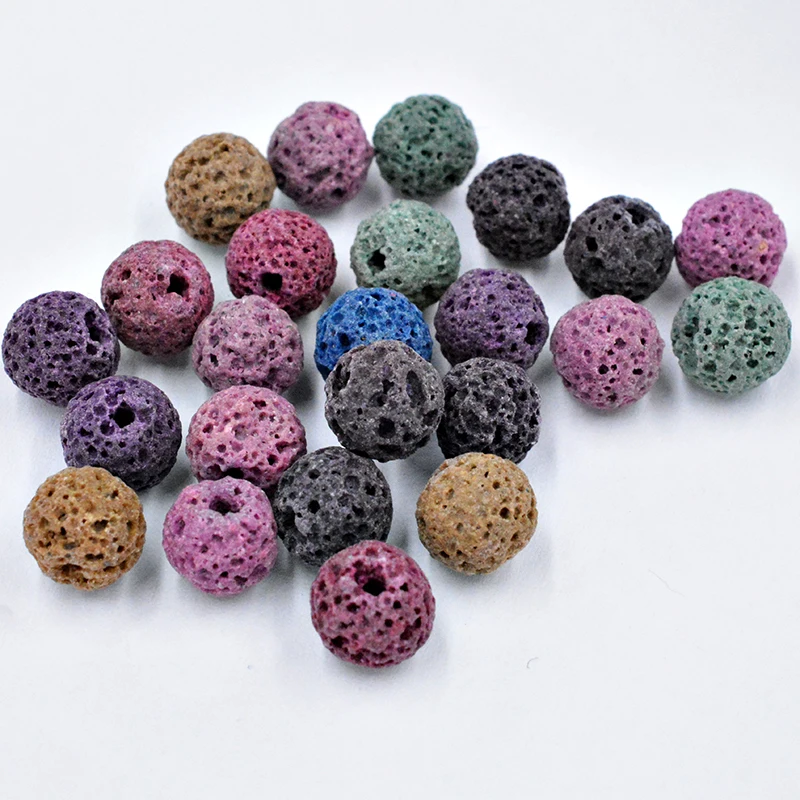 

FLTMRH DIY Black Volcanic Lava Beads Lava Stone Beads Round Volcanic-Stone Wholesale Natural Stone Beads for Jewelry Making