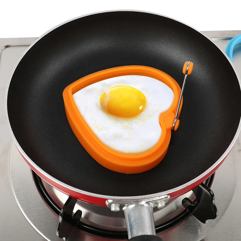 キッチンガジェット目玉焼きツールフォーム朝食心臓卵ビスケットモデルムール貝シリコーン金型半熟卵パンシリコンモールドリング Egg Pancake Rings Aliexpress