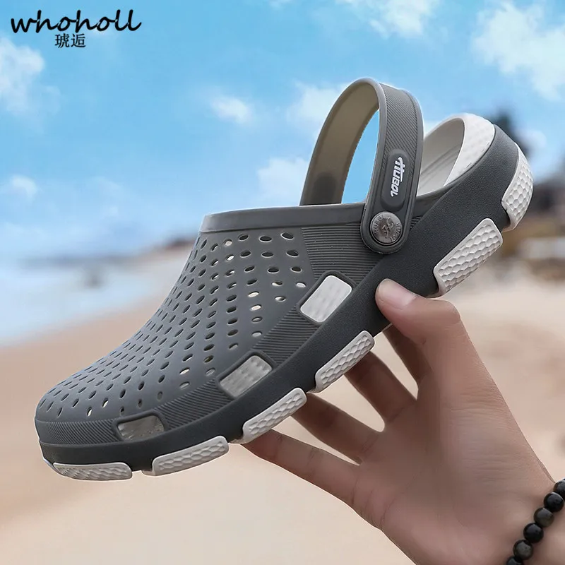 

WHOHOLL EVA Sandals Men's Clogs Summer Shoes New Men Slippers Breathable Non-slip Mules Male Garden Shoes Casual Beach Sandals