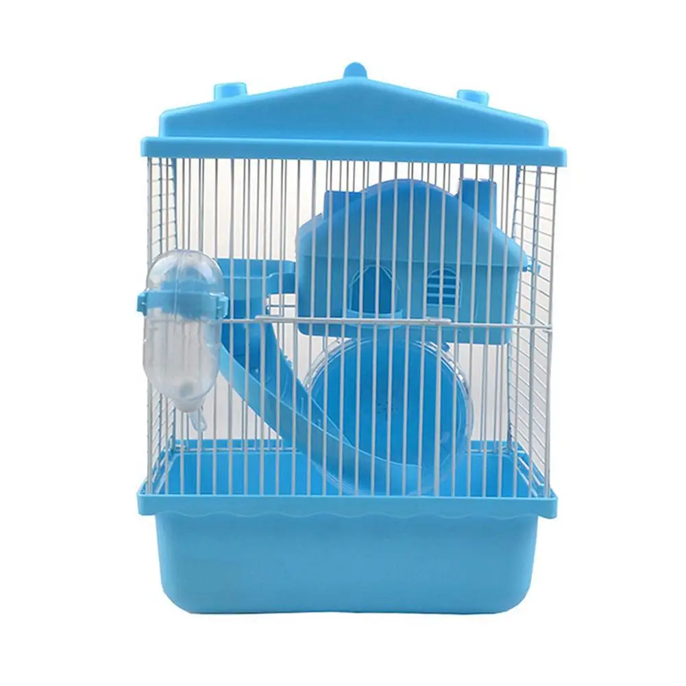 Yfashion Hamster Cage Hamster Cage Hamster Cage Castle Cage Double-deck Hamster Cage Cage with Cabin 23*17*30 cm