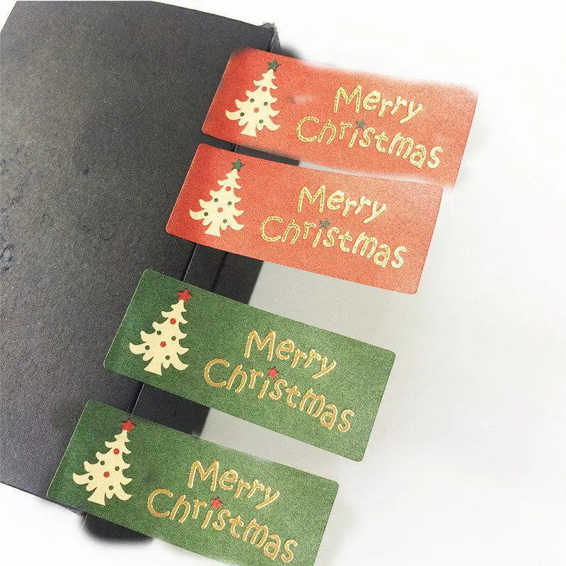 

100Pcs Merry Christmas Package Seal Sticker Christmas Tree Gift Label Sticker Scrapbooking For Christmas Party Decoration