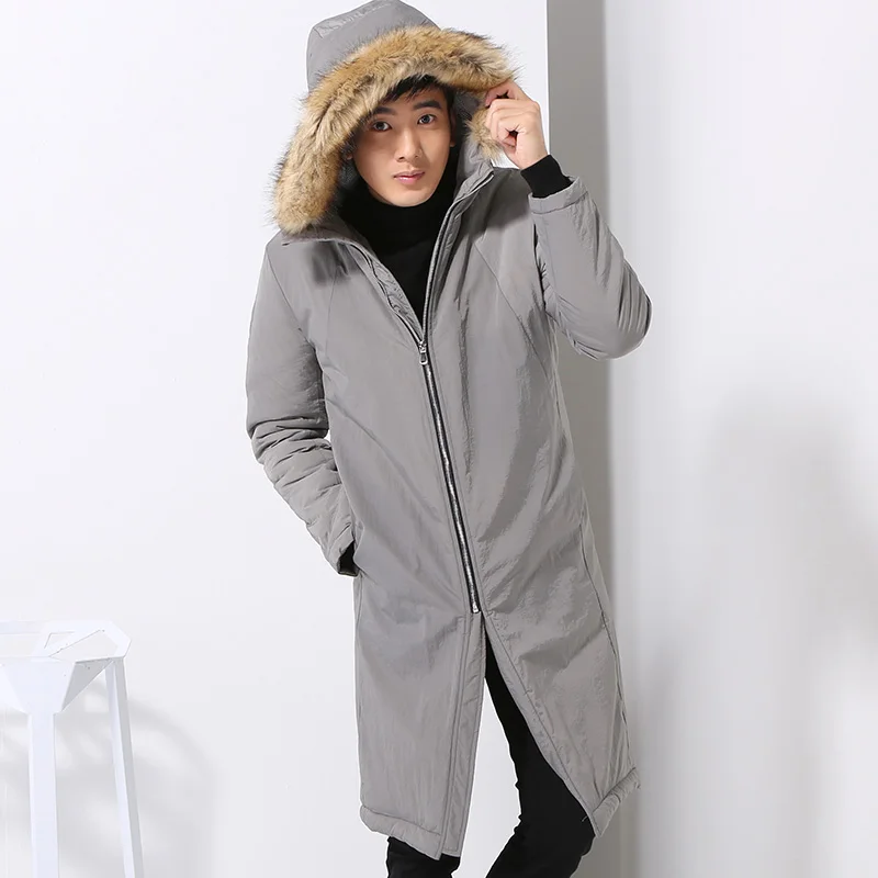 

Free shipping Long Thick Winter Coat Men Clothing Jackets Business Solid Parka Fashion Overcoat Outerwear Parka Chaquetas Hombre