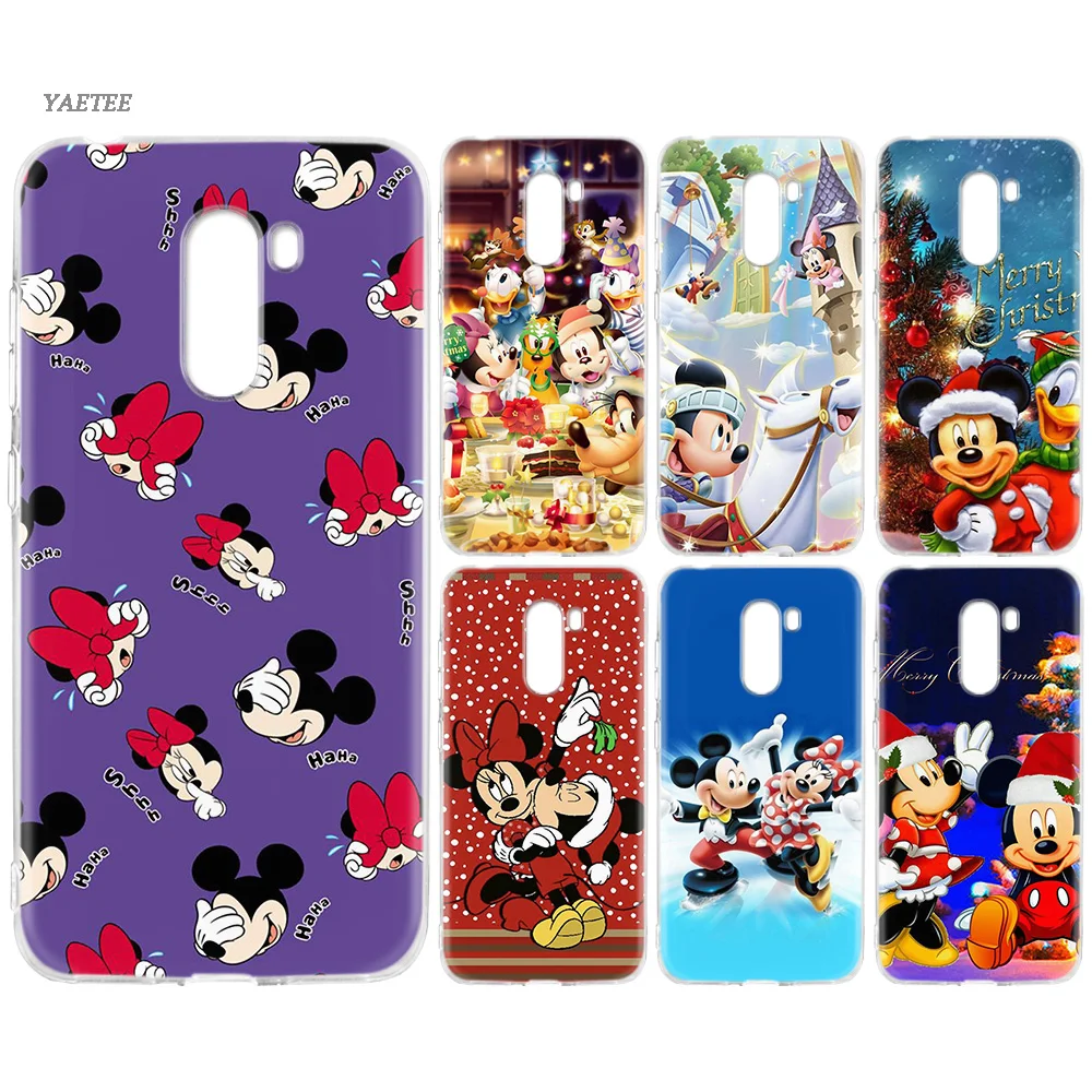 

Christmas Mickey Minnie Silicone Back Case For Xiaomi Pocophone F1 Mi 8 lite Play Redmi GO 5 Plus Note 7 6 Pro 5A Cover