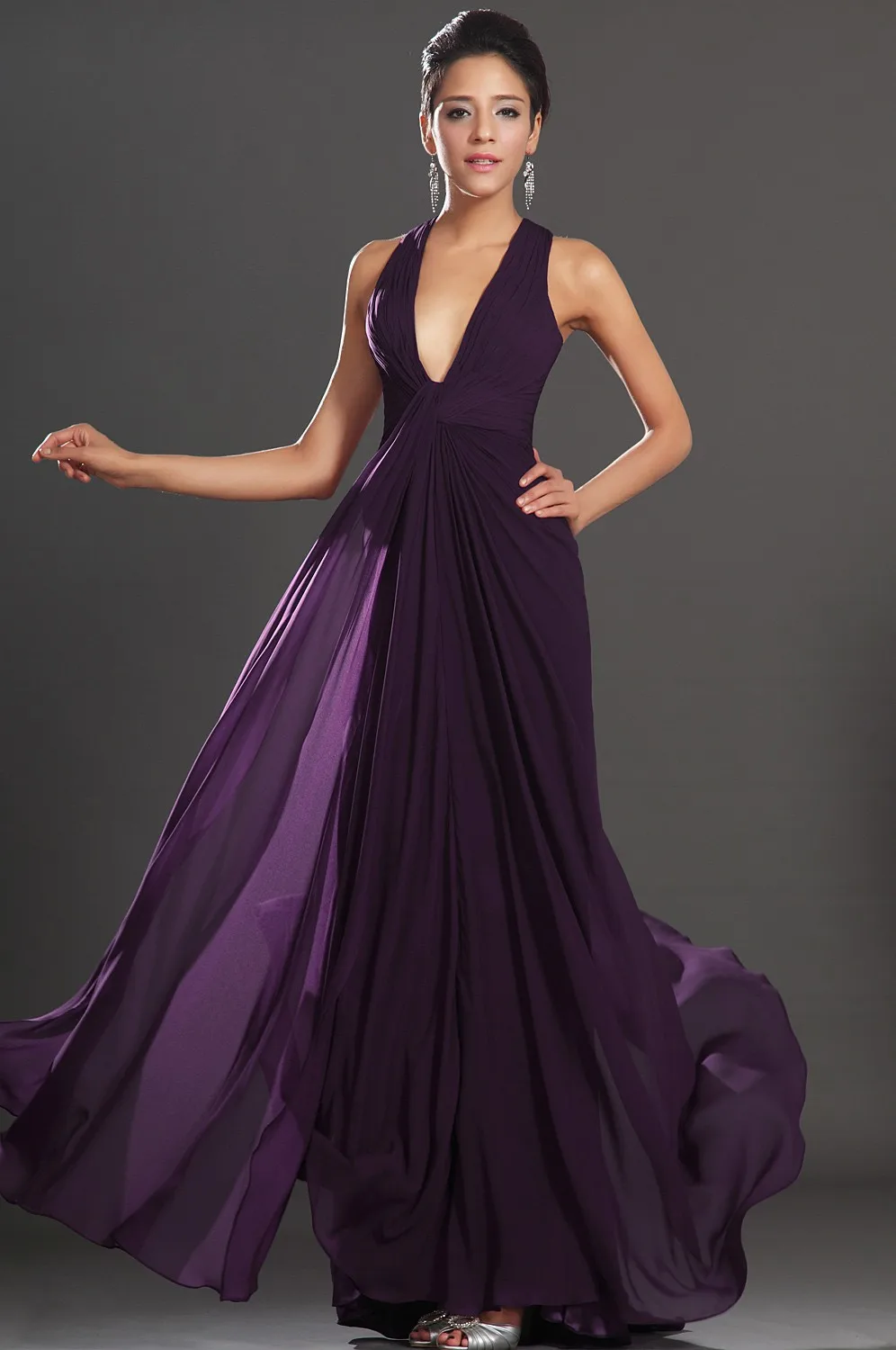 long flowy purple dress