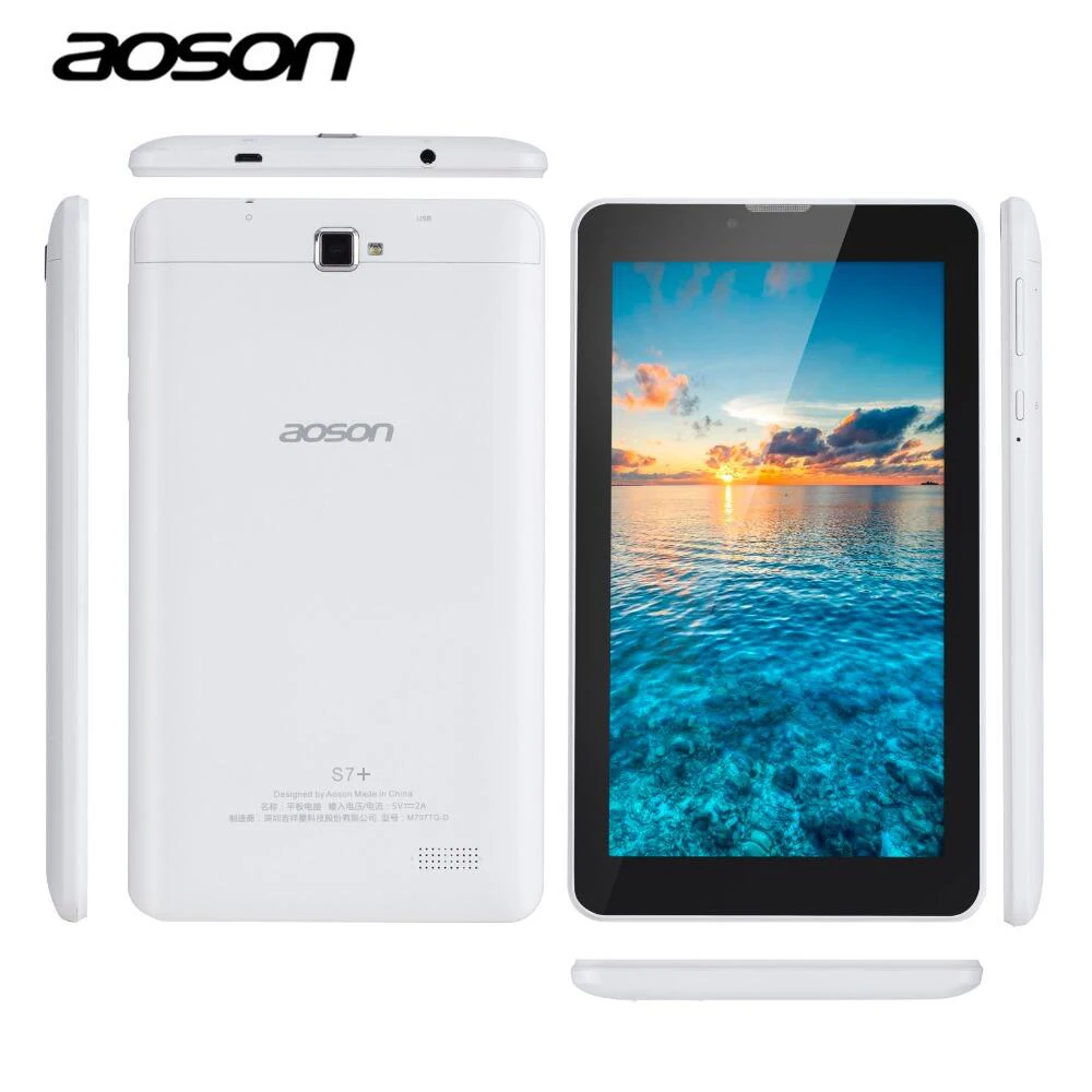 AOSON S7 + 7 дюймов 3g разблокировать смартфон планшетный ПК Android 7,0 MTK8321 16 GB четыре ядра жидкокристаллический дисплей 1024*600 1G + 16G gps Bluetooth сим-карты