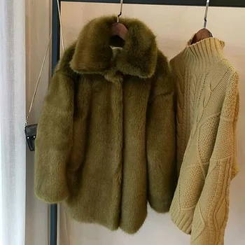 

2019 New Style High-end Fashion Women Faux Fur Coat S72