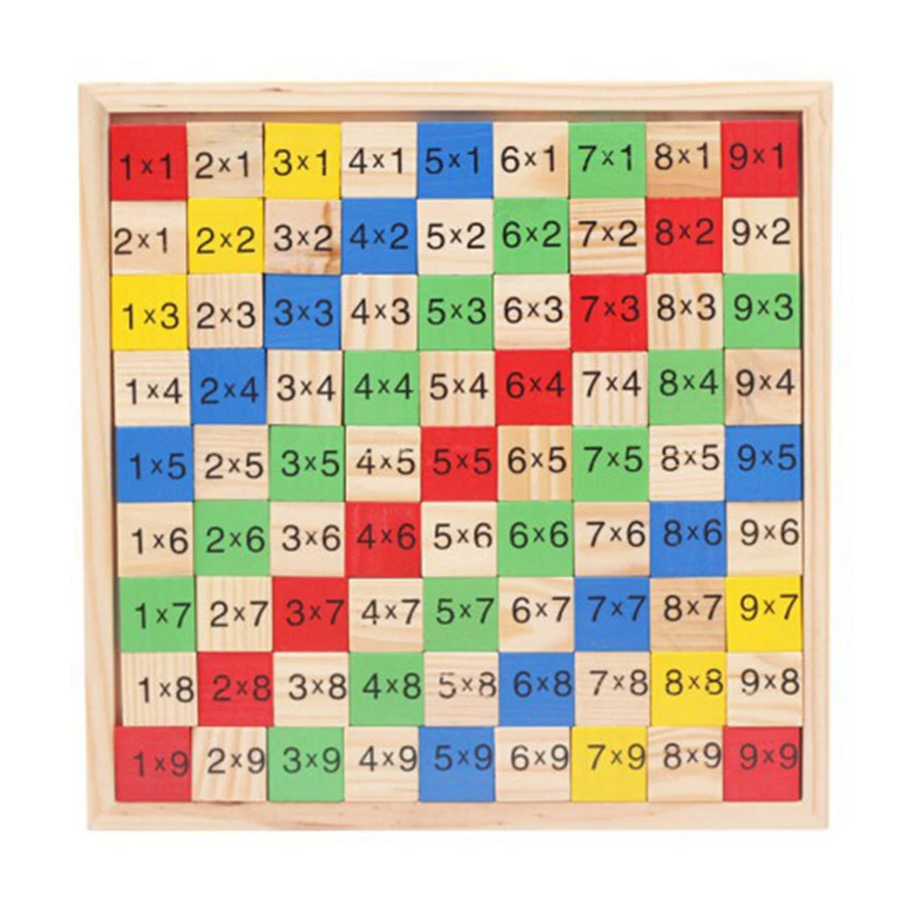 Деревянные игрушки таблица умножения Математика фигурные блоки ребенок Детский обучающий подарок