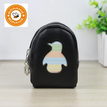 

BONAMIE Mini Girl Female Coin Purse Wallet Keychain Leather Multifunction Dolphin Car Bag Pendant Charm Women Bag Accessorie