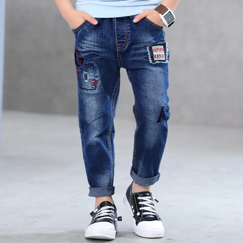 Fashion Casual Boys Jeans For 3 4 6 8 10 11 12 Years Old Children Kids ...