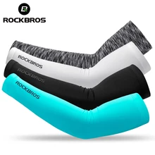 Rockbros tecido de gelo runnling acampamento aquecedores braço basquete manga correndo braço manga ciclismo mangas verão esportes segurança engrenagem