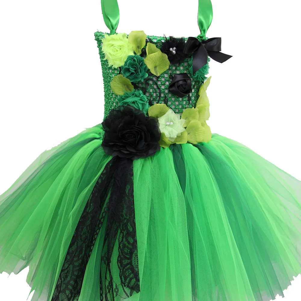 

Girl Baby Clothing Green O-neck Easter Dress for Girls Christmas New Year Flower Lace Party Dress Vestido Girl Winter Dress 8 10