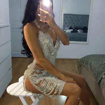 

Wholesale Sexy Body Jewelry Gold Silver Black Color Bikini Rhinestone Body Chain Backless Deep V Dress Fashion Jewelry Women