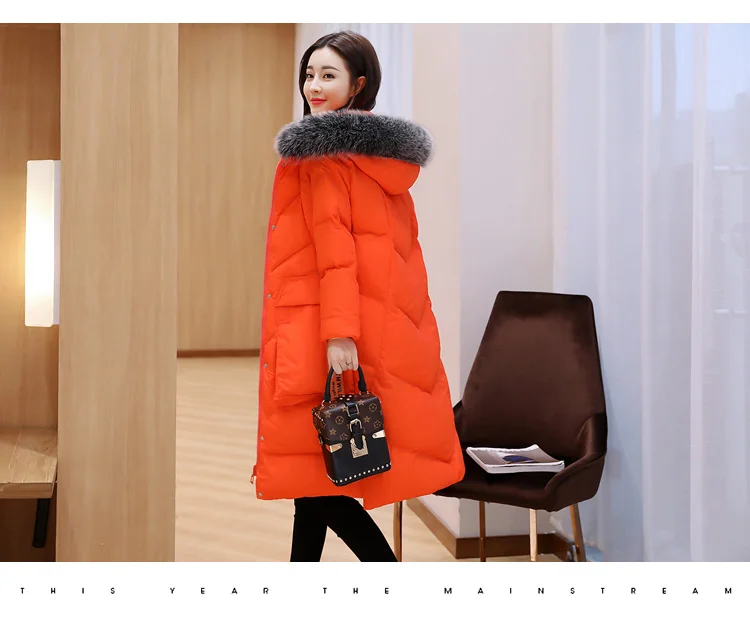 Jacket Womens Winter Long Cotton Padded Jacket Elegant Fur Collar Hooded Coats For Female 2018 New Plus Size Loose Overcoats LZ960 (24)